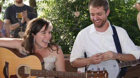 Jamming with friends at our wedding